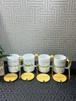 Mug ya Ceramic yenye Mfuniko wa Mianzi na Kijiko - Inaweza Kubinafsishwa - 2