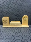 Wooden Desk Organizer with Clock - 2
