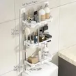 3-Layer Over Toilet Storage Rack - White Bathroom Organizer Shelf - 1
