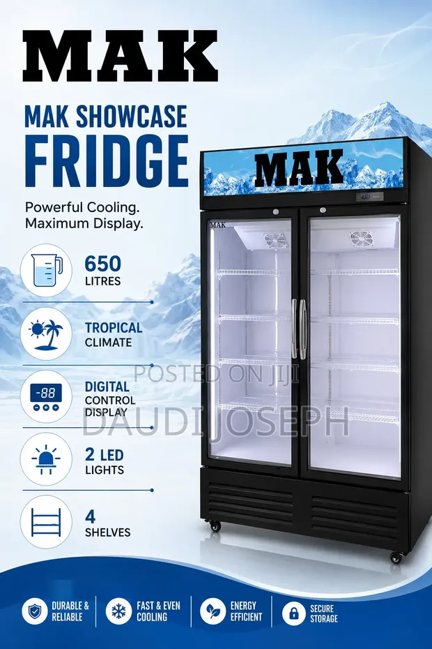 Mak Showcase Mlango Mbili Friji 650L - 1