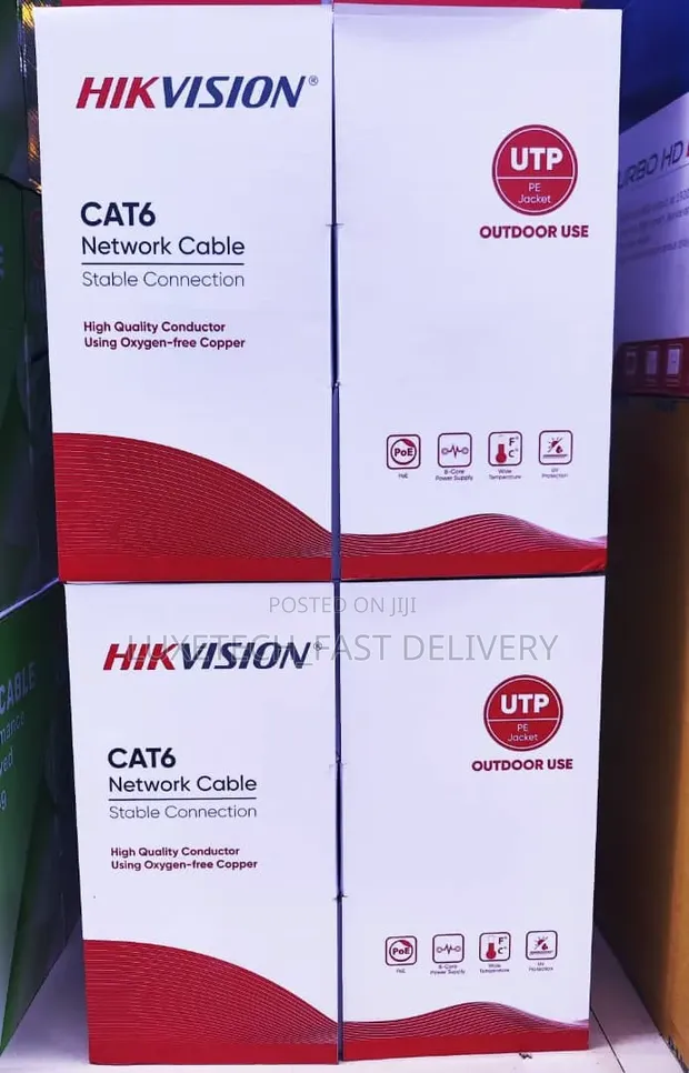 Hikvision CAT6 UTP Cable ya Mtandao ya Nje 305M - PoE Ethernet - 1