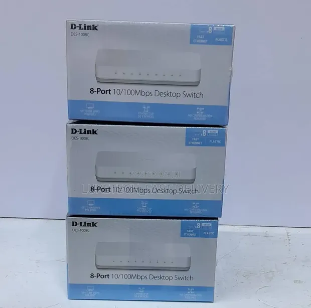 D-Link DES-1008C 8-Port Fast Ethernet Network Switch - 1