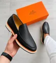 Viatu vya Kiume vya Ngozi vya Hermes Loafers - 1