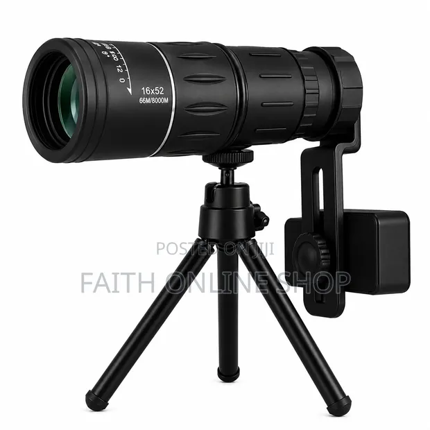 16x52 High-Power HD Monocular Telescope with Smartphone Holder - 1