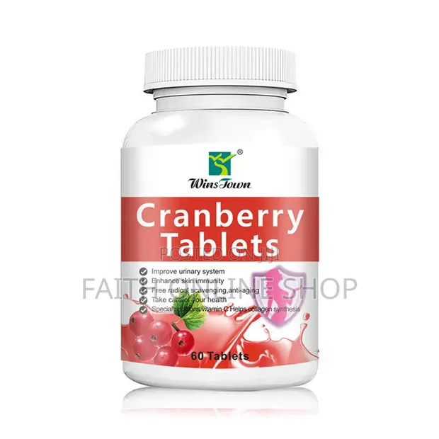 WinsTown Cranberry Tablets with Vitamin C for Urinary Tract Health (60 Tablets) - 1