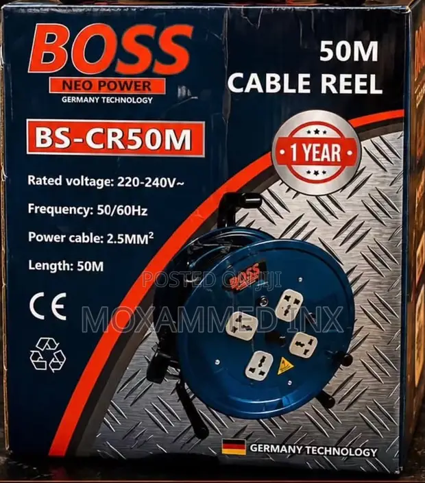 Boss Neo Power 50m Cable Reel 2.5mm (BS-CR50M) - 1