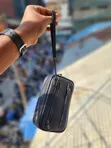 Genuine Leather Handbag - Black - 3
