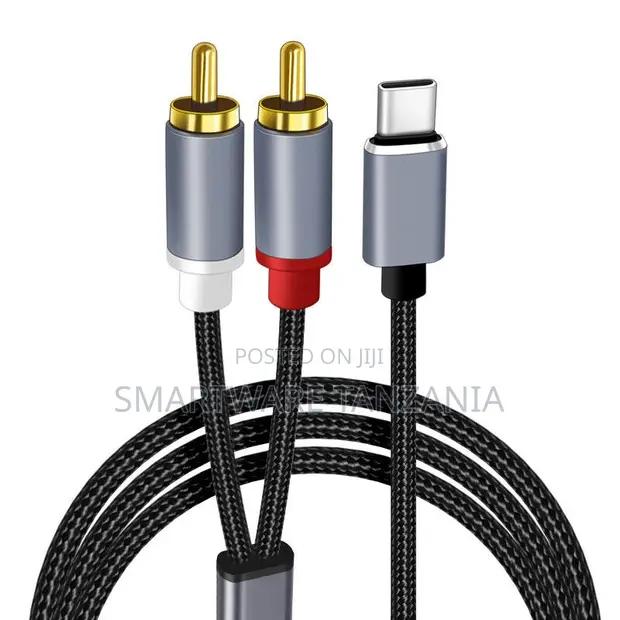 Kebo ya Sauti ya HiFi ya Type-C hadi 2RCA yenye Miunganisho ya Dhahabu - 1