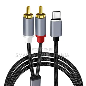 Kebo ya Sauti ya HiFi ya Type-C hadi 2RCA yenye Miunganisho ya Dhahabu