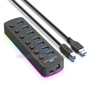 7-Port USB 3.0 Hub with RGB Lighting