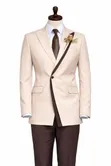 PERINO Chocolate Cream Asymmetric Suit - 1