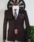 Romaster Royal Chocolate Windowpane Tuxedo Suit - 2
