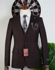 Romaster Royal Chocolate Windowpane Tuxedo Suit - 3
