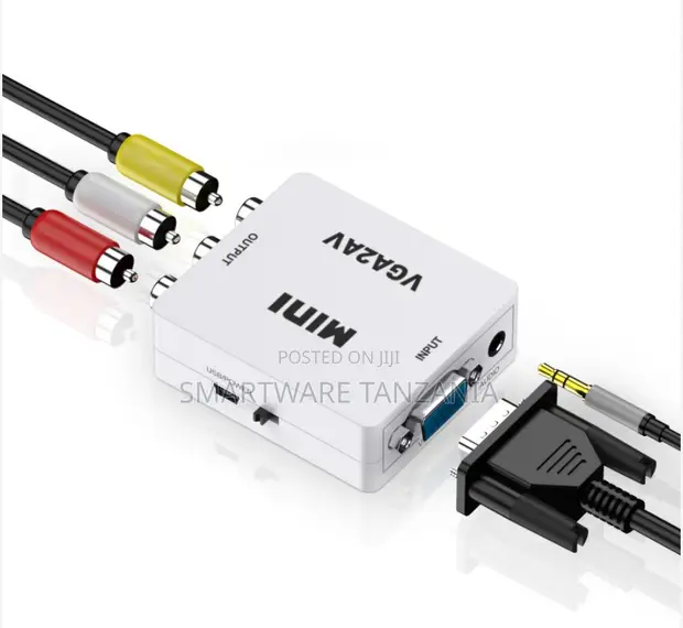 Mini VGA to AV RCA Converter with 3.5mm Audio - 1