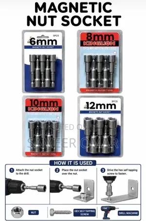 Kinglion Magnetic Nut Socket Set (6mm-12mm)
