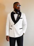 Luxury White & Black Two-Piece Tuxedo for Men by MARIO CASAS - 3