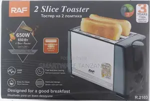 RAF 2 Slice Toaster, 650W, Dual-Sided Baking