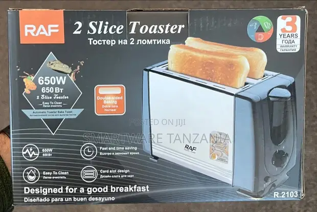 RAF Toaster Vipande 2 650W, Chapuo la Kiotomatiki Pandje Zote - 1