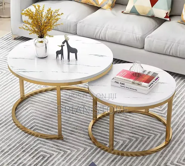 2-in-1 Coffee Table with Marble Top - 1