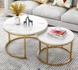 2-in-1 Coffee Table with Marble Top - 1