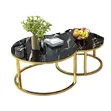 2-in-1 Coffee Table with Marble Top - 2