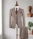 Suti ya Kiume Nyeusi ya Kawaida ya Vipande 3 na Lapels za Velvet - 5