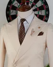 Luxury Men's Off-White 2-Piece Pinstripe Wedding Suit - 1