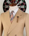 Premium Men's Slim-Fit Tan Double-Breasted Formal Suit - 1