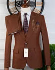 Premium Rust Brown Textured 3-Piece Suit by Mario Casas - 4