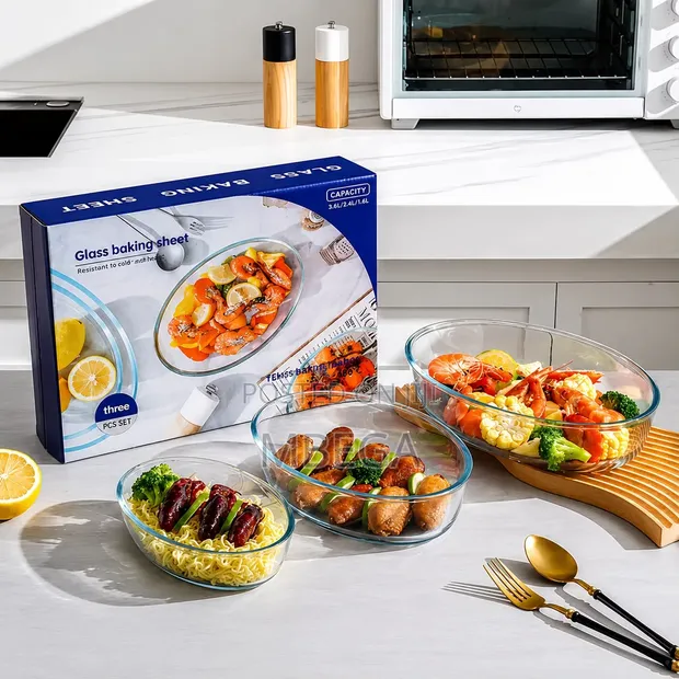 3-Piece Heat-Resistant Glass Baking Dish Set - 1