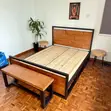 Full Bed Set with Side Table and Bench - 1