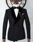Premium Black Herringbone Tuxedo Suit Set - 3
