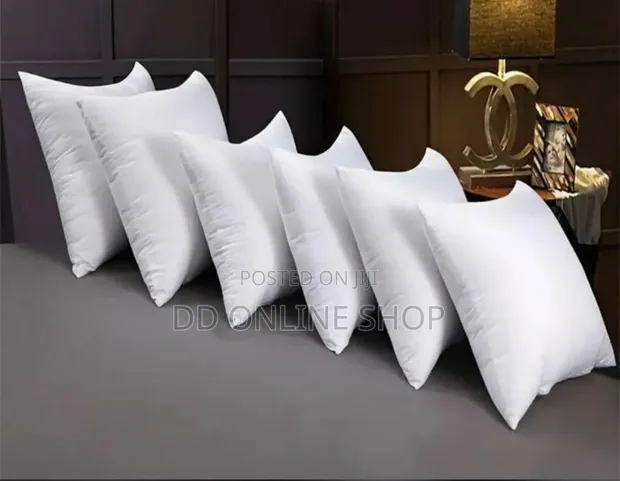 White Throw Pillow / Fibre-Filled Cushion - 1