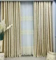 Velvet Full Set Curtains with Metallic Overlay (3 Pieces) - 5