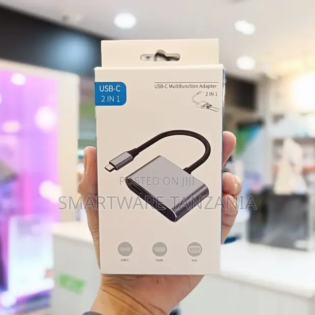 USB-C Multifunction Adapter: Type-C to HDMI & VGA, Aluminum - 1