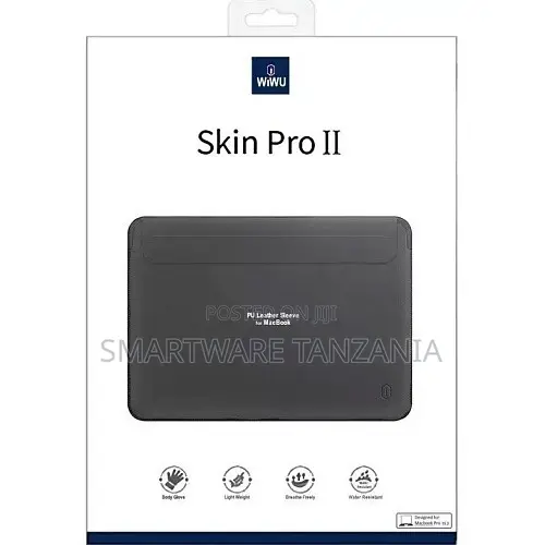 WIWU Skin Pro II Navy Blue PU Leather Sleeve for MacBook - 1