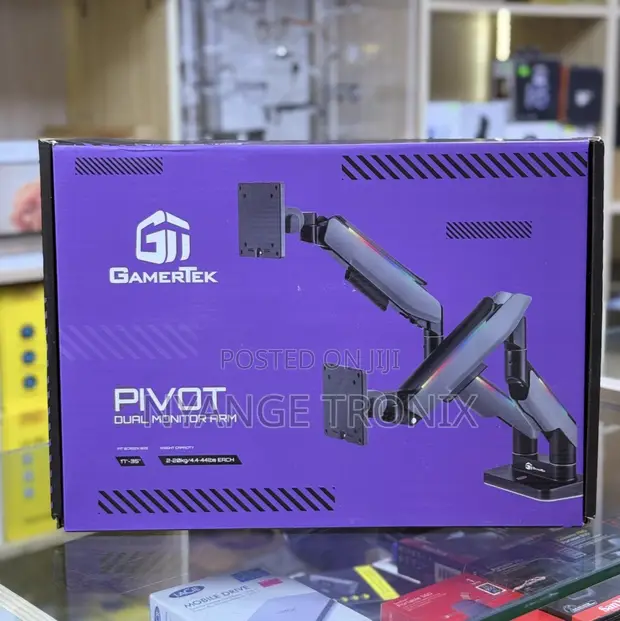 Gamertek Pivot Dual Monitor Stand - 1
