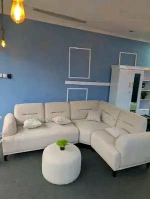 Brand New L-Shaped Sofa, 4-Seater, White