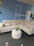Sofa ya L Mpya, Ina Seating Nne, Rangi Nyeupe - 3
