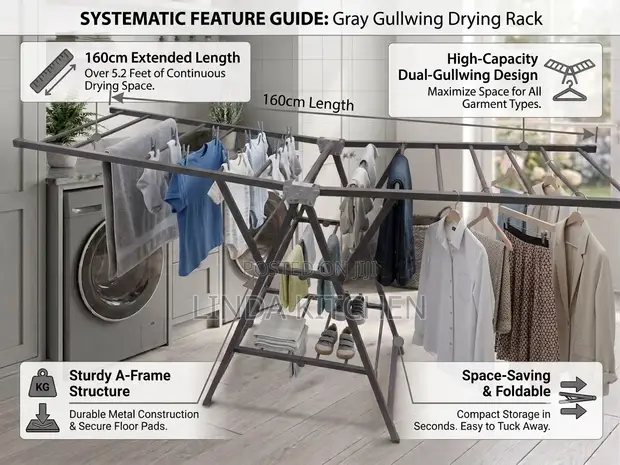Metal Cloth Rack 160cm - 1