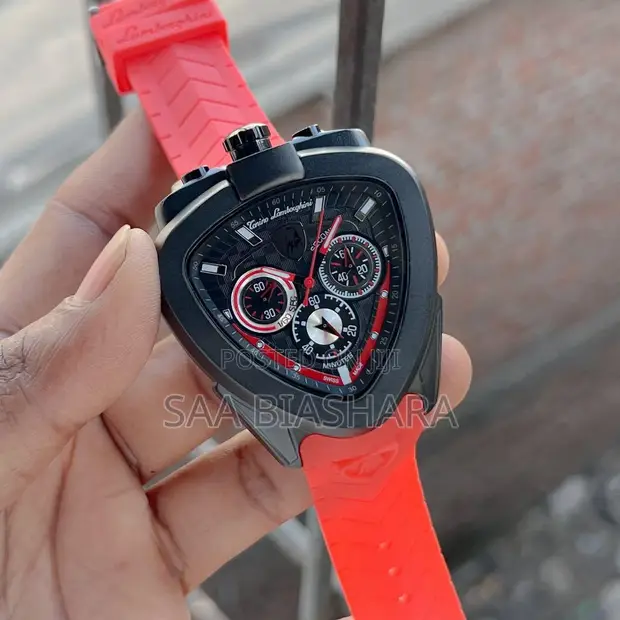 Tonino Lamborghini Red Rubber Chronograph Watch - 1