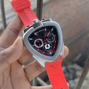Tonino Lamborghini Watch - Red Rubber, Silver Case