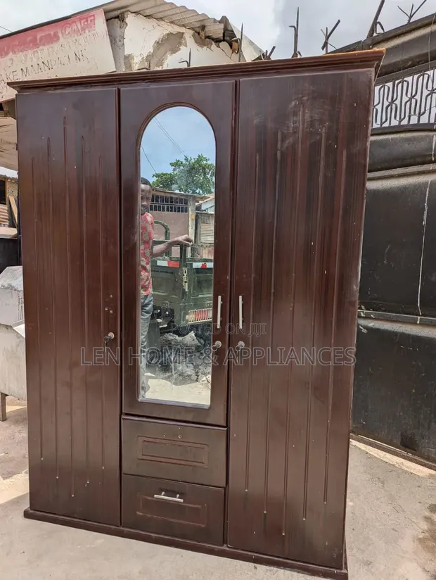 Three-Door Mninga Wood Cabinet - 1