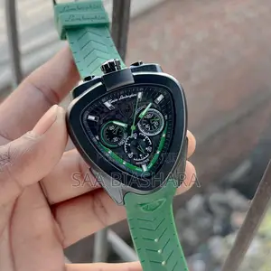 Tonino Lamborghini Watch - Green Rubber, Black Case