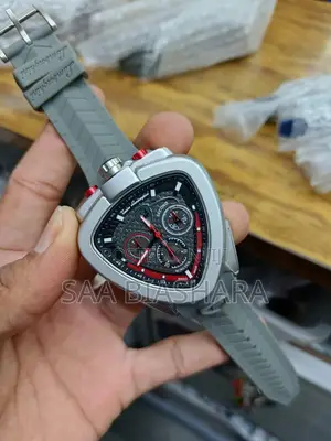Tonino Lamborghini Watch - Gray Rubber, Silver Case