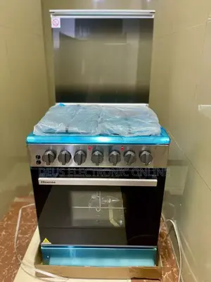 Hisense 60x60cm Cooker - 3 Gas Hobs + 1 Electric Plate, 80L Oven