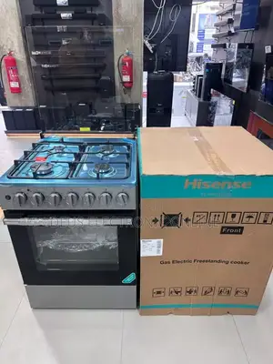Hisense Free Standing Cooker 60x60cm, 4 Gas Plates, Electric Oven
