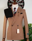 Romaster Men's Slim Fit Double-Breasted Suit - 2