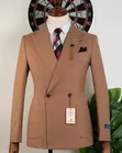 Romaster Men's Slim Fit Double-Breasted Suit - 3