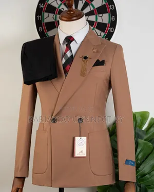 Suti ya Romaster ya Wanaume ya Slim Fit Double-Breasted
